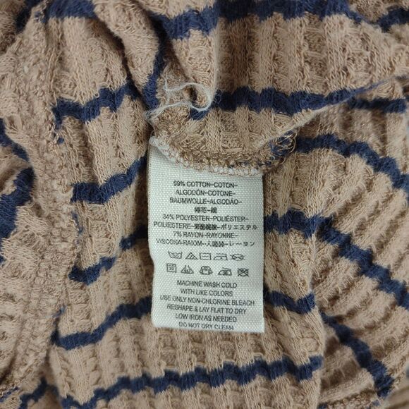 We The Free People Auntie Em Striped Thermal Peplum Top, Women's S 3/4 Sleeve - Picture 8 of 9